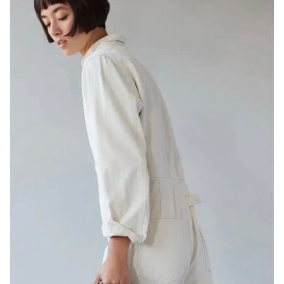 Caron Callahan NWT Fincher Small Ivory Cream Jumpsuit Utility Cotton Flightsuit - Picture 6 of 13